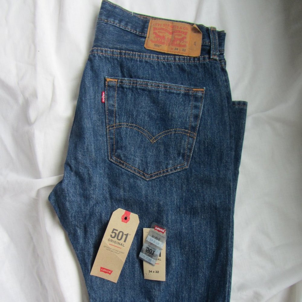 Levi's 501Classic Blue Jeans W34 L32 Mens Denim FREE SHIPPING